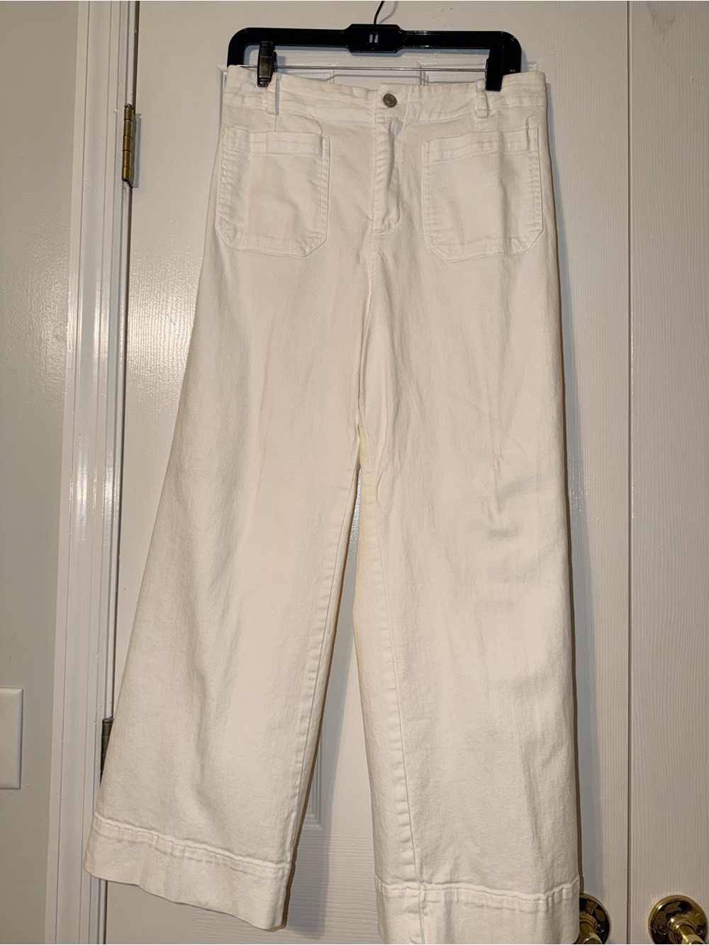 eesome White Wide-Leg High-Rise Jeans